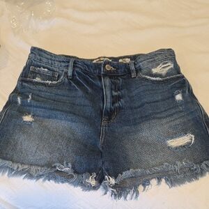 KanCan Distressed Dark Blue Denim Cutoff Shorts